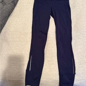 Chic Navy Leggings with Ankle Zippers